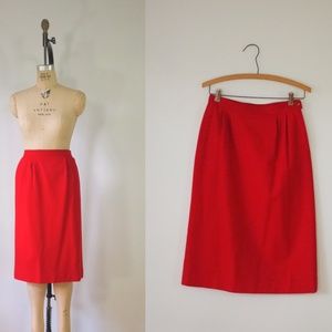 vintage pencil skirt | red pendleton wool skirt